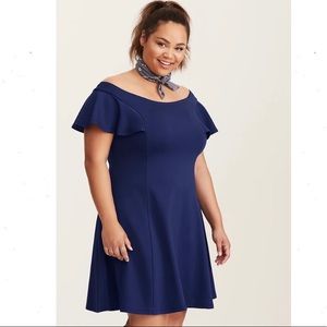 NWT Torrid Navy Off-Shoulder Dress